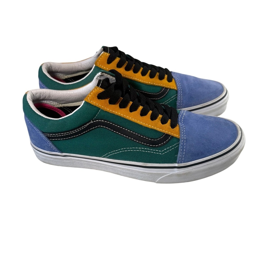 Vans Old Skool Multi Color Block Green Mens 7 Womens 8.5‎ Sneakers NEW